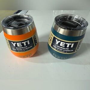 YETI Rambler 10oz Wine Tumblr Set - Orange and Teal